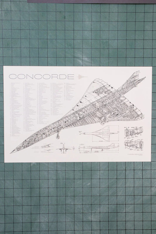 Concorde Supersonic Airliner Schematic Chart - Charts from Stemcell Science Shop