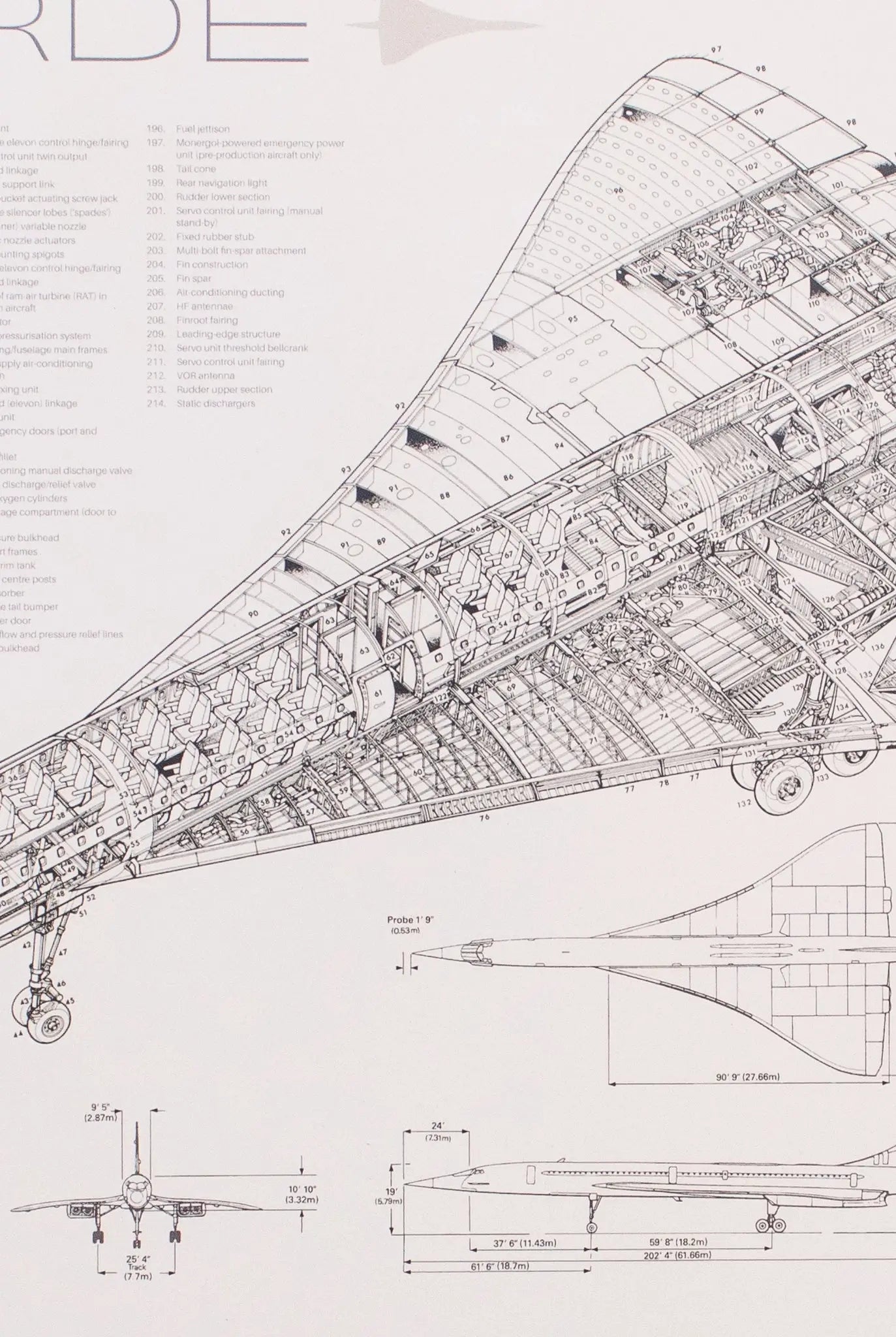 Concorde Supersonic Airliner Schematic Chart - Charts from Stemcell Science Shop