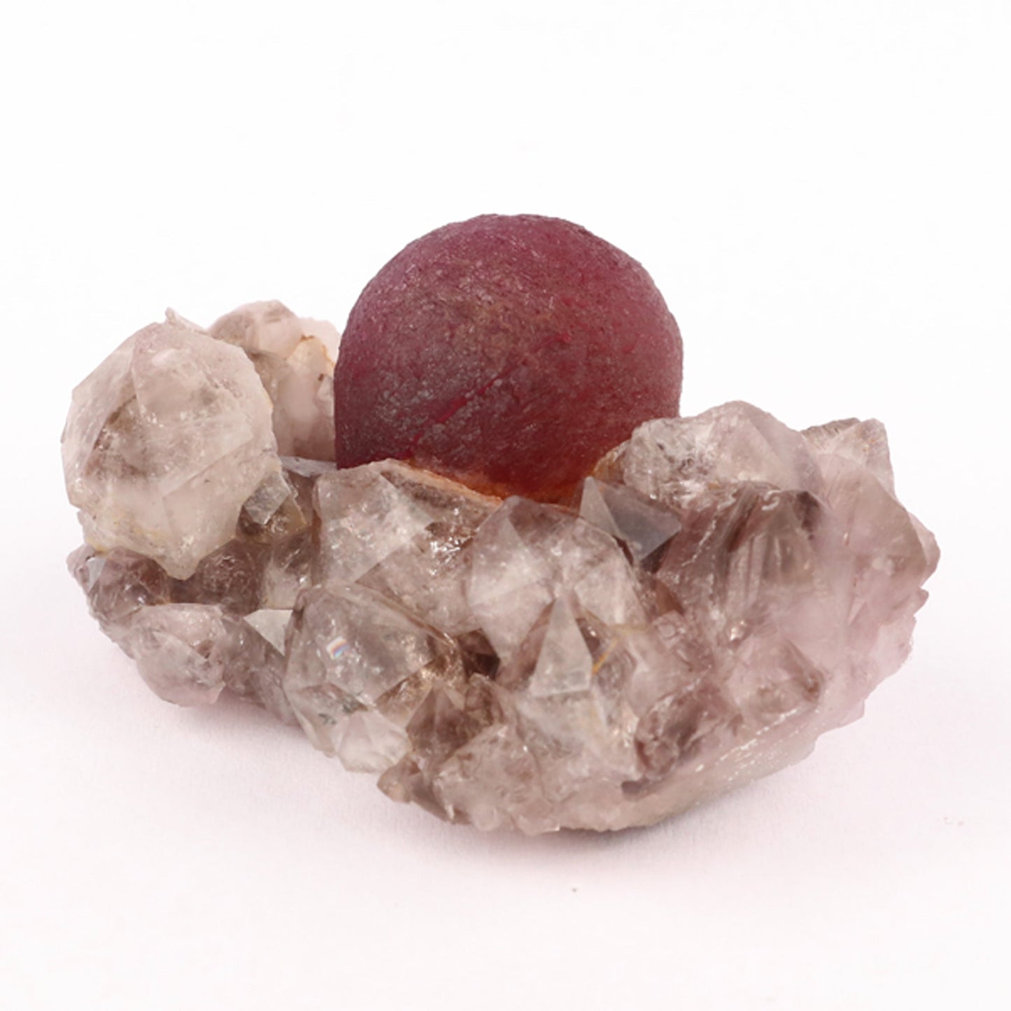 Fluorite Ball Violet Color on Amethyst Very Rare Natural Mineral Specimen, Default Title at Stemcell Science Shop