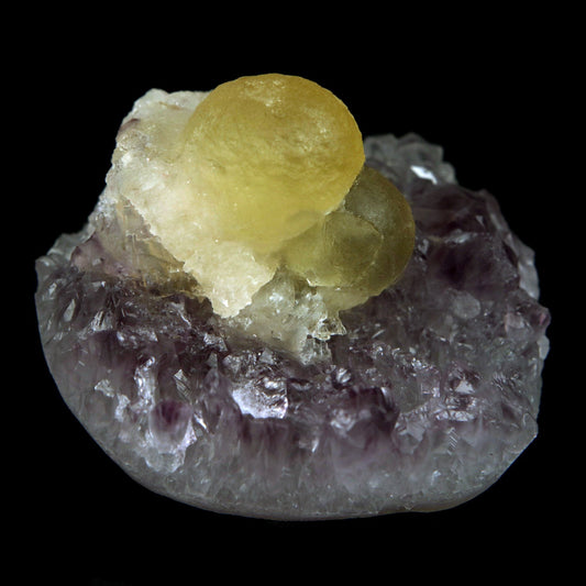 Fluorite Botryoidal on Amethyst Natural Mineral Specimen # B 4888