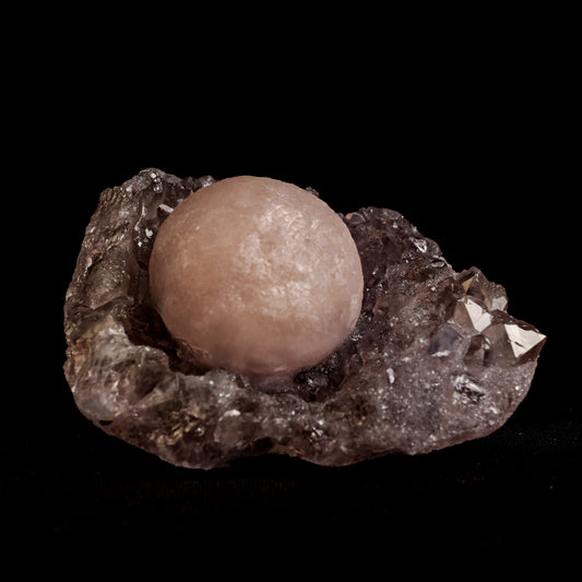 Fluorite Botryoidal on Amethyst Natural Mineral Specimen # B 5042
