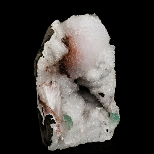 Goosecreekite with MM Quartz and green Apophyllite Self Standing Natural Mineral Specimen # B 6594