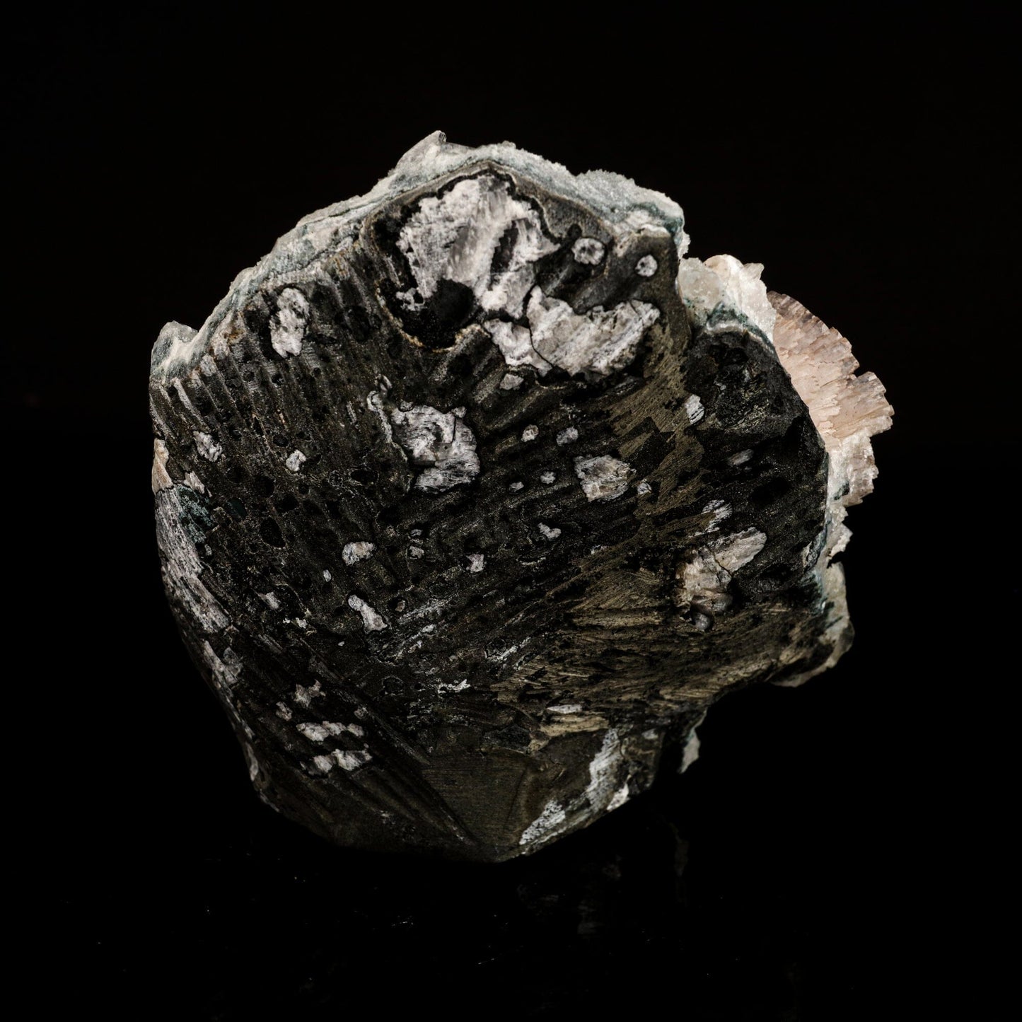 Heulandite Petals in Chalcedony geode Free Standing Natural Mineral Specimen # B 6611
