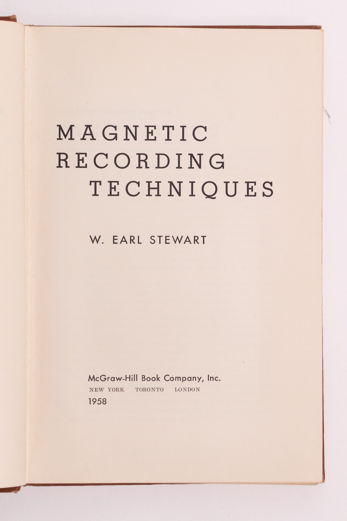 Magnetic Recording Techniques - Books from Stemcell Science Shop