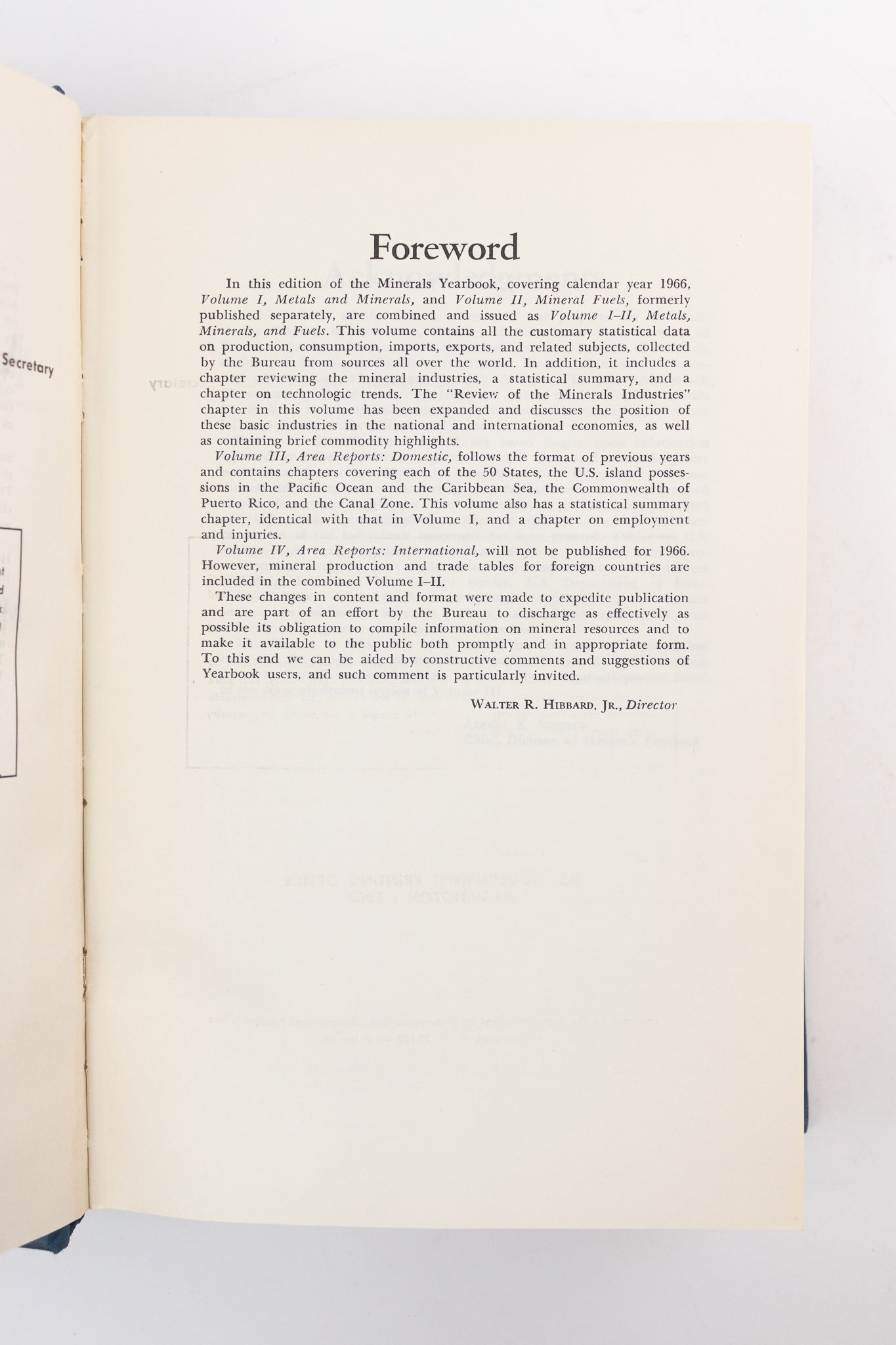 Minerals Yearkbook: 1966 Vol. l - ll - Books from Stemcell Science Shop