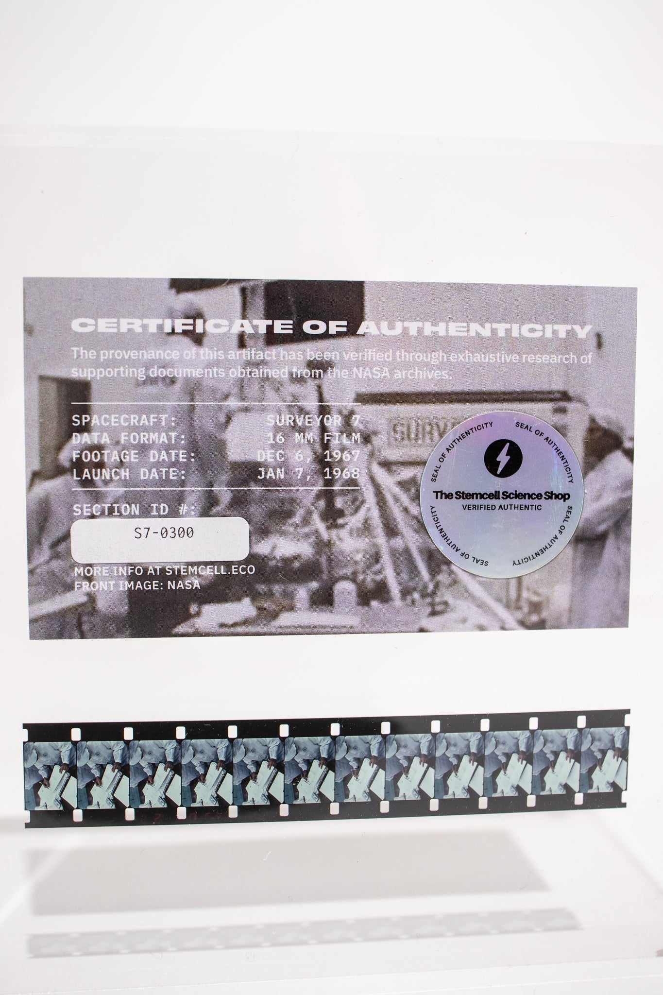 NASA Surveyor 7 Assembly Film Section - Historic Artifacts from Stemcell Science Shop