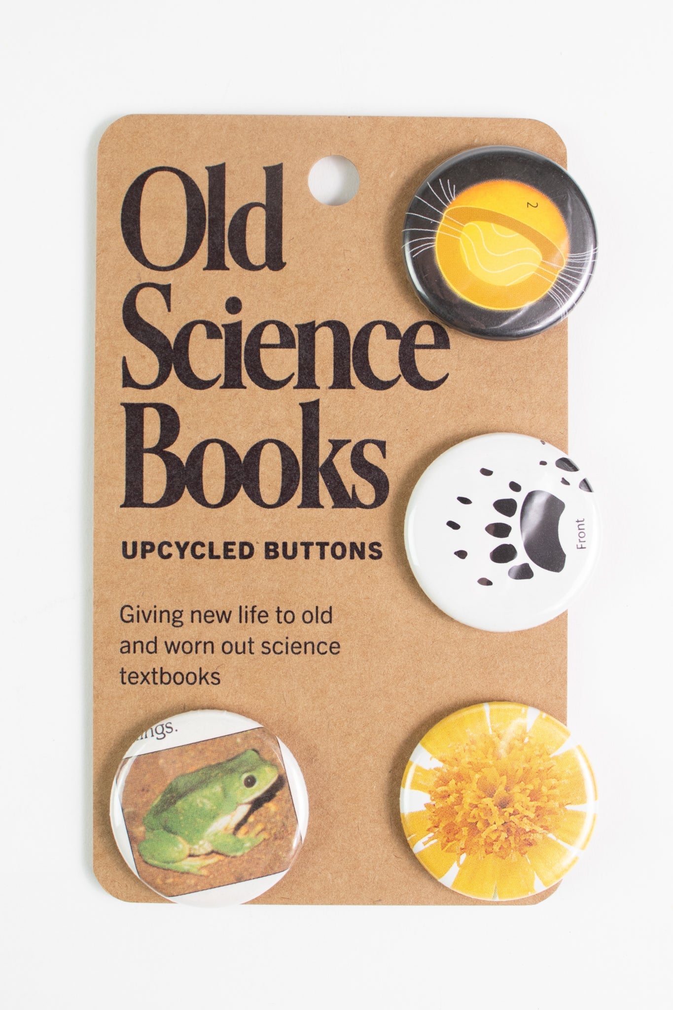 Old Science Book: Upcycled Buttons - Pin from Stemcell Science Shop