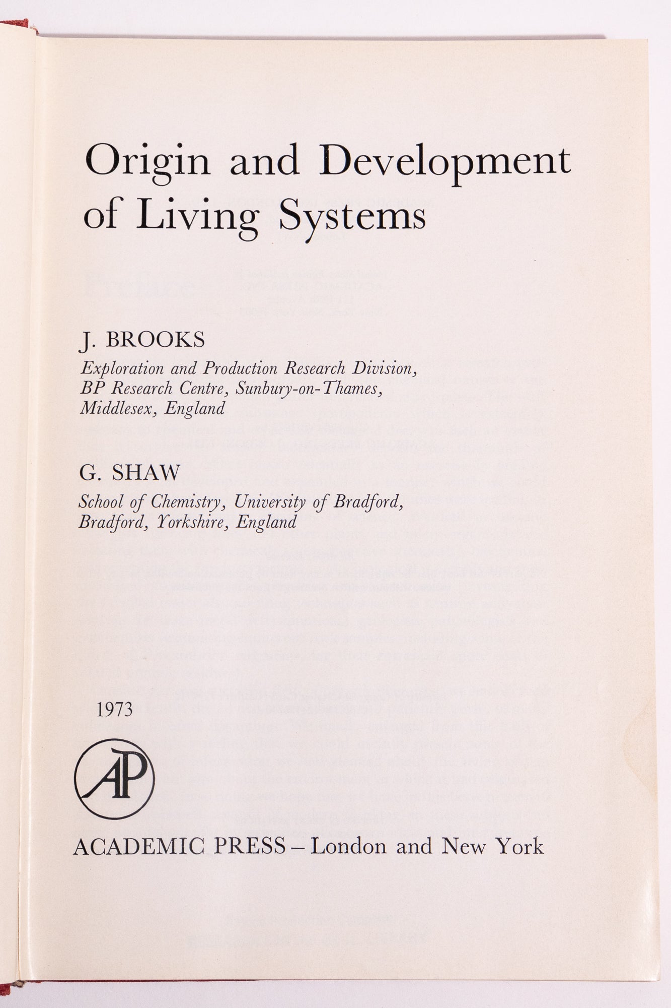 Origin and Development of Living Systems - Books from Stemcell Science Shop
