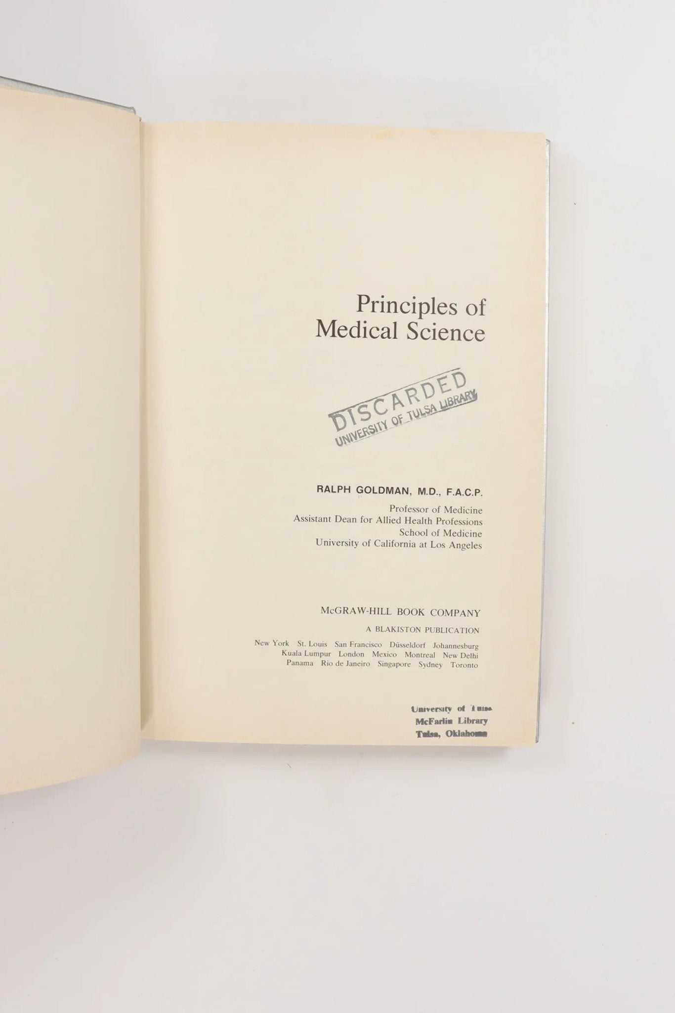 Principles of Medical Science - Books from Stemcell Science Shop