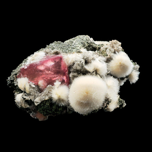Rare Huge Moldy Raspberry Calcite with Mesolite Natural Mineral Specimen. # GG5