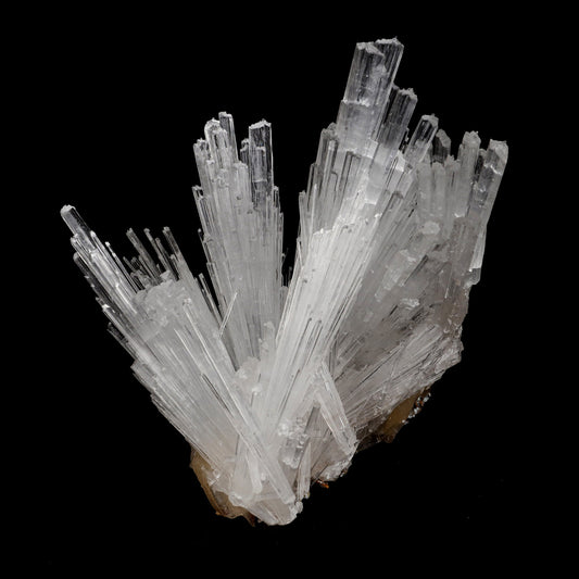 Scolecite Intergrown Sprays on Stilbite Natural Mineral Specimen # B 5207