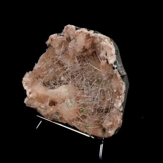 Scolecite Mesh Formation On Stilbite, Heulandite Natural Mineral Specimen # B 5258