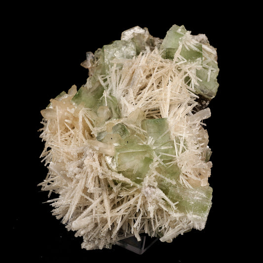 Scolecite Spray With Green Apophyllite Natural Mineral Specimen # B 5911