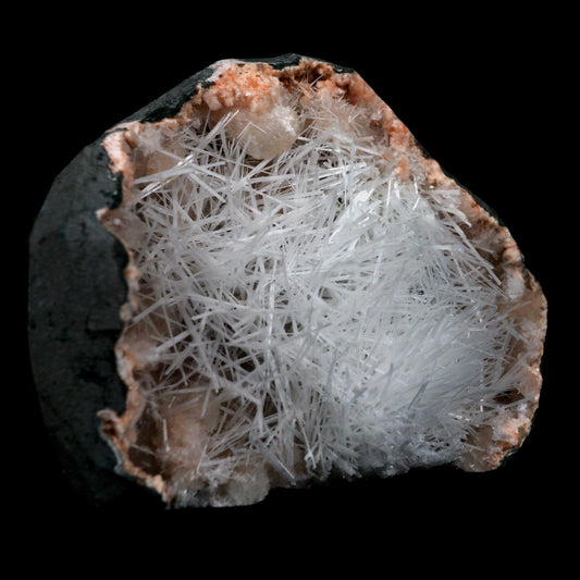 Scolecite Sprays On Heulandite With Stilbite Geode Natural Mineral Specimen # B 4904