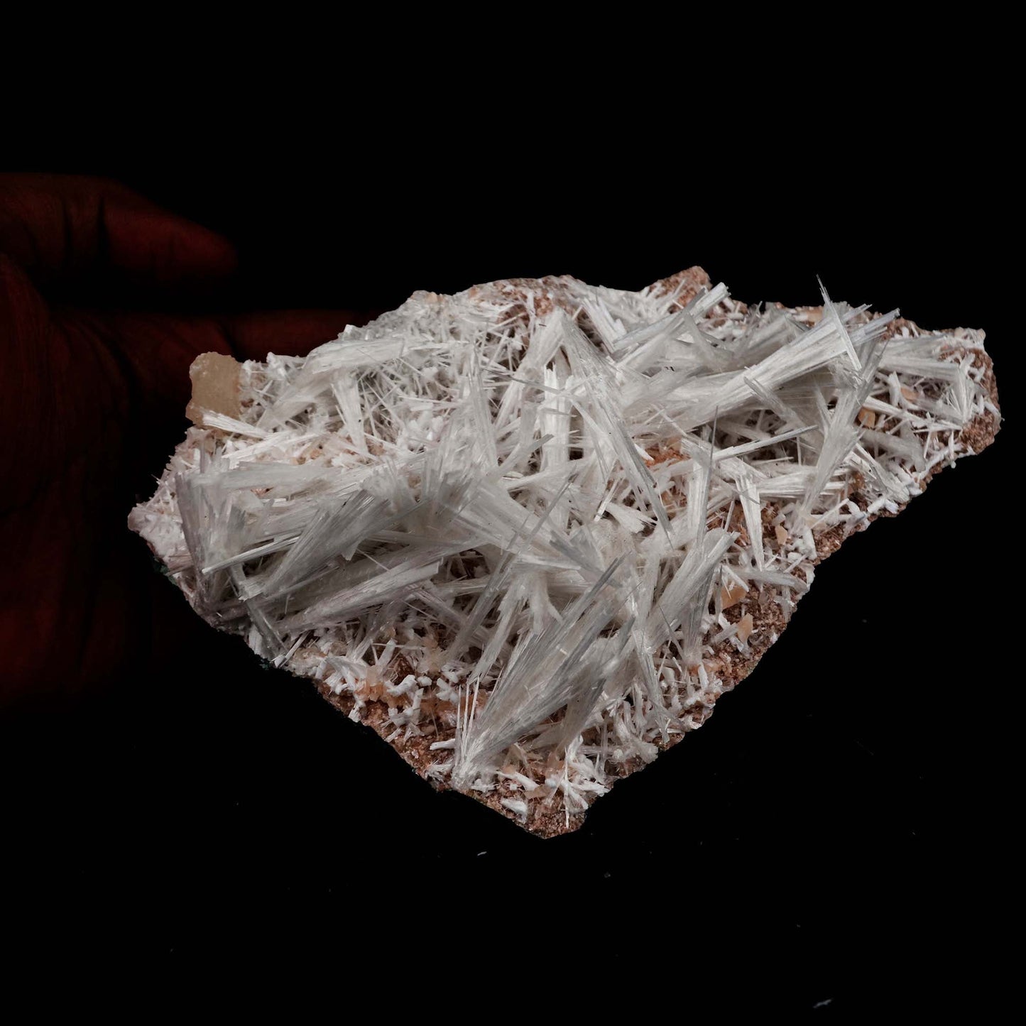 Scolecite Sprays with Stilbite on Heulandite Natural Mineral Specimen # B 5171