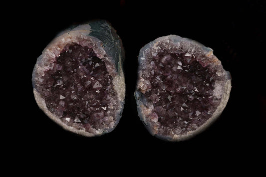 Sparkling Amethyst Two Halves Natural Mineral Specimen # B 5221