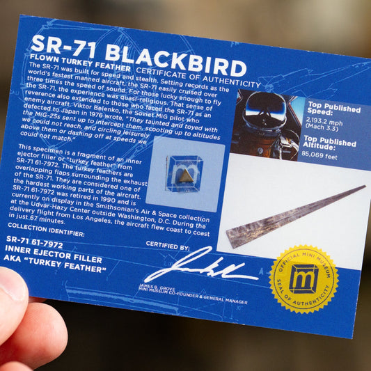 SR-71 Blackbird - Titanium Fragment - Display Card