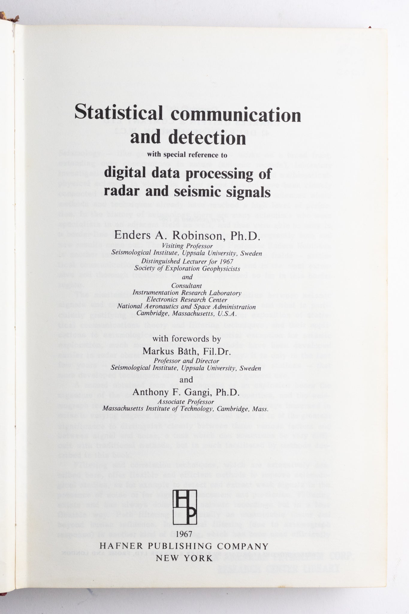 Statistical Communication and Detection - Books from Stemcell Science Shop