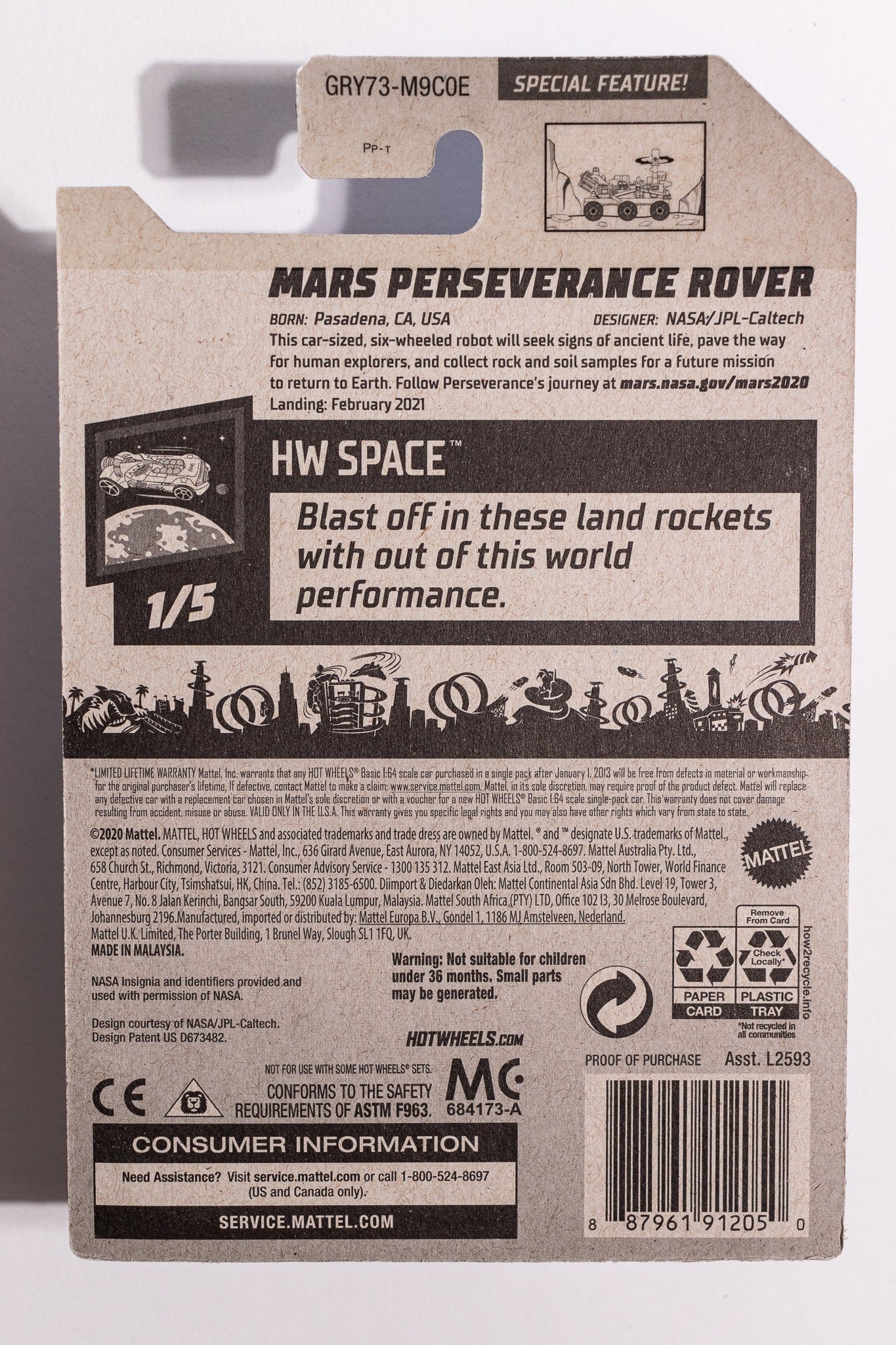 NASA Mars Perseverance Rover Hot Wheels - Stemcell Science Shop