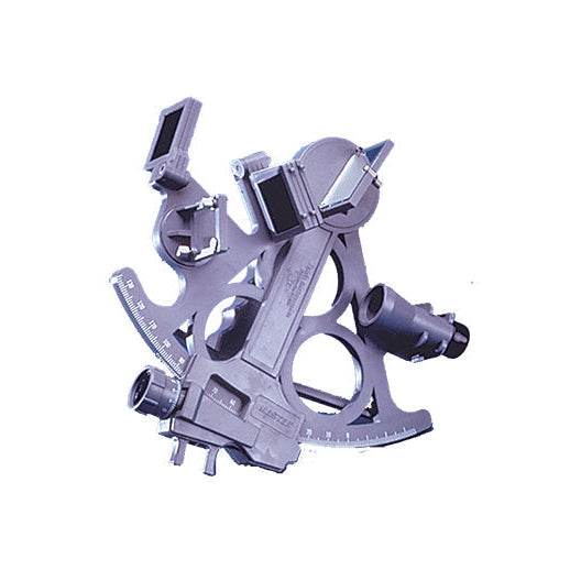 Metal sextant on a white background