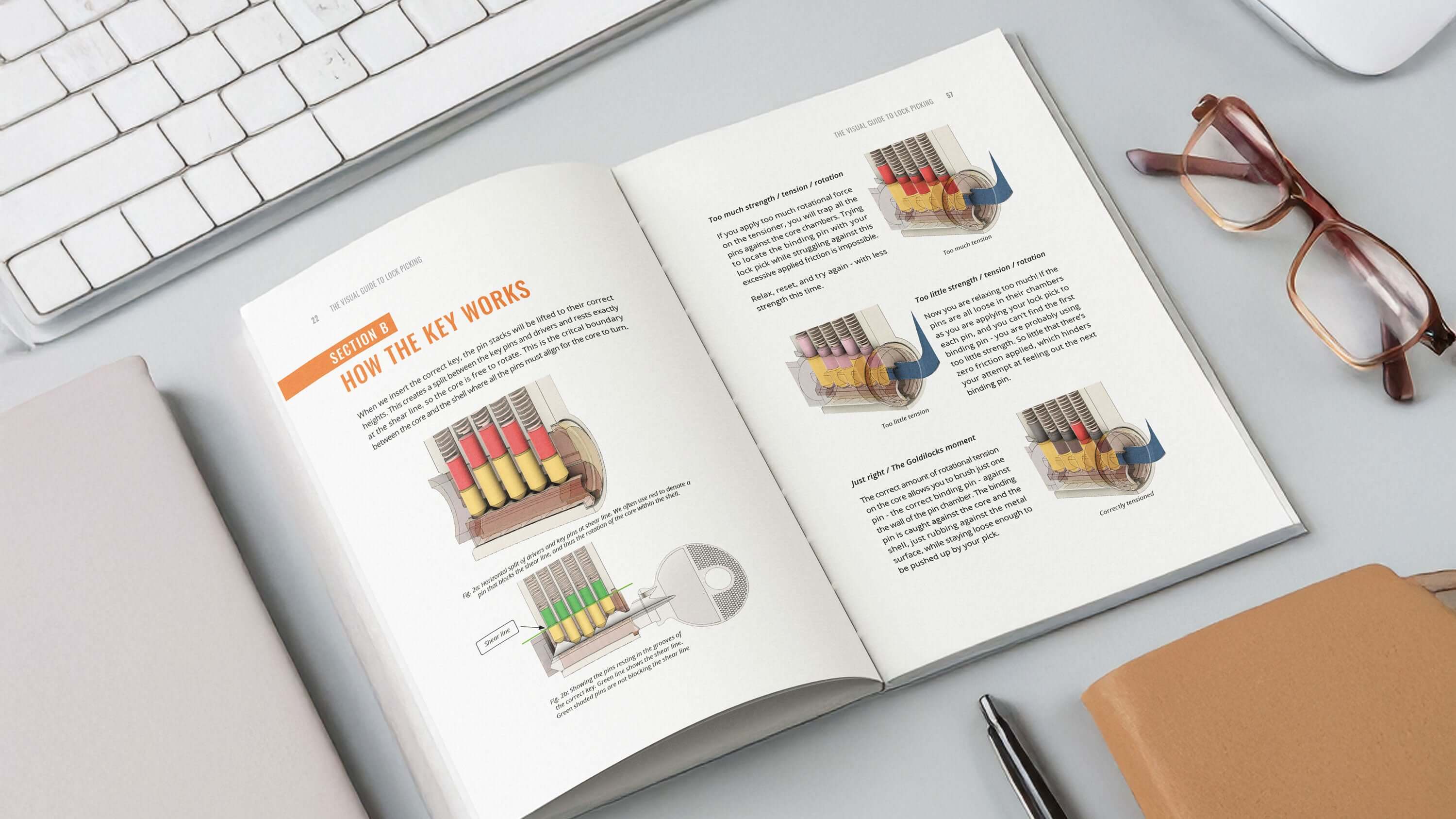 Lock Picking Book - Beginners Visual Guide, 190 Color