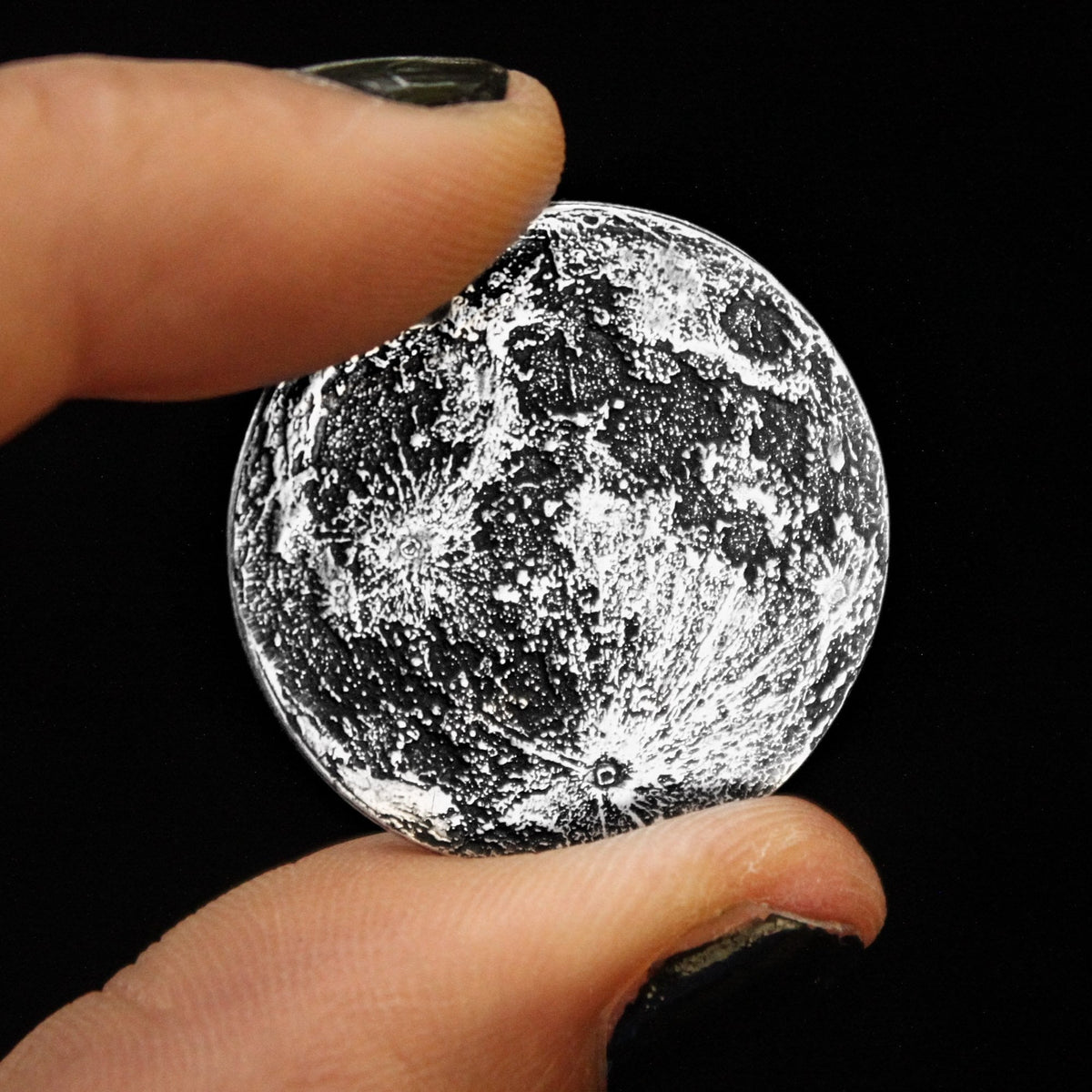 Full Moon Silver Coin -  1 in / 26 mm