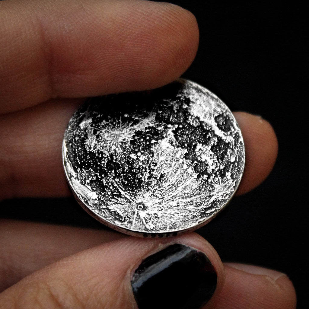 Full Moon Silver Coin -  1 in / 26 mm
