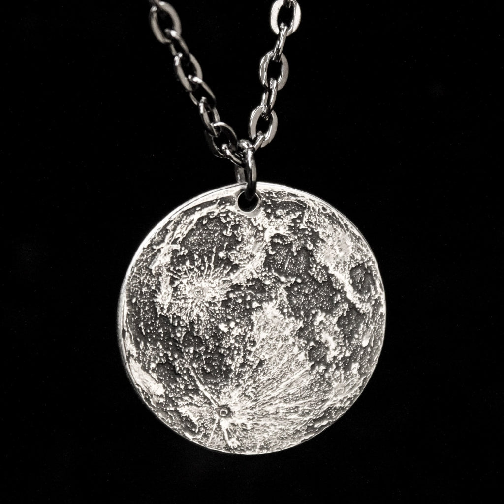 Full Moon Silver Necklace or Charm
