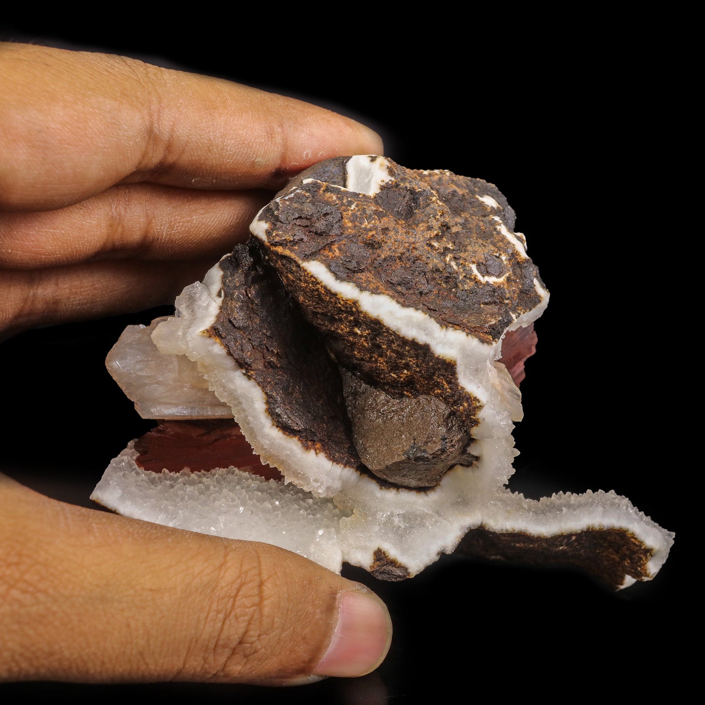 Red Heulandite Natural Mineral Specimen  # B 6859
