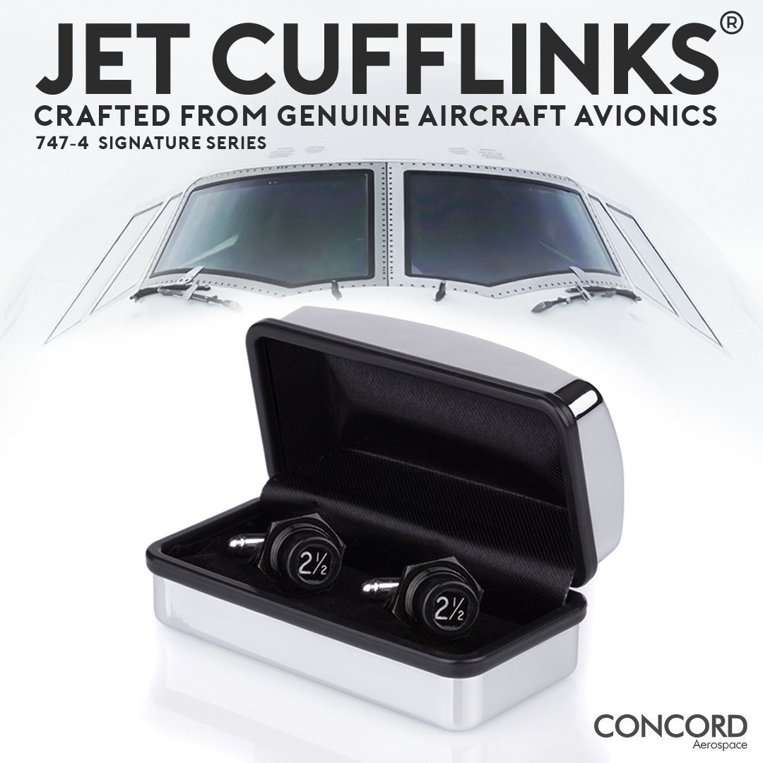 JET CUFFLINKS - CRAFTED FROM THE MIGHTY BOEING 747