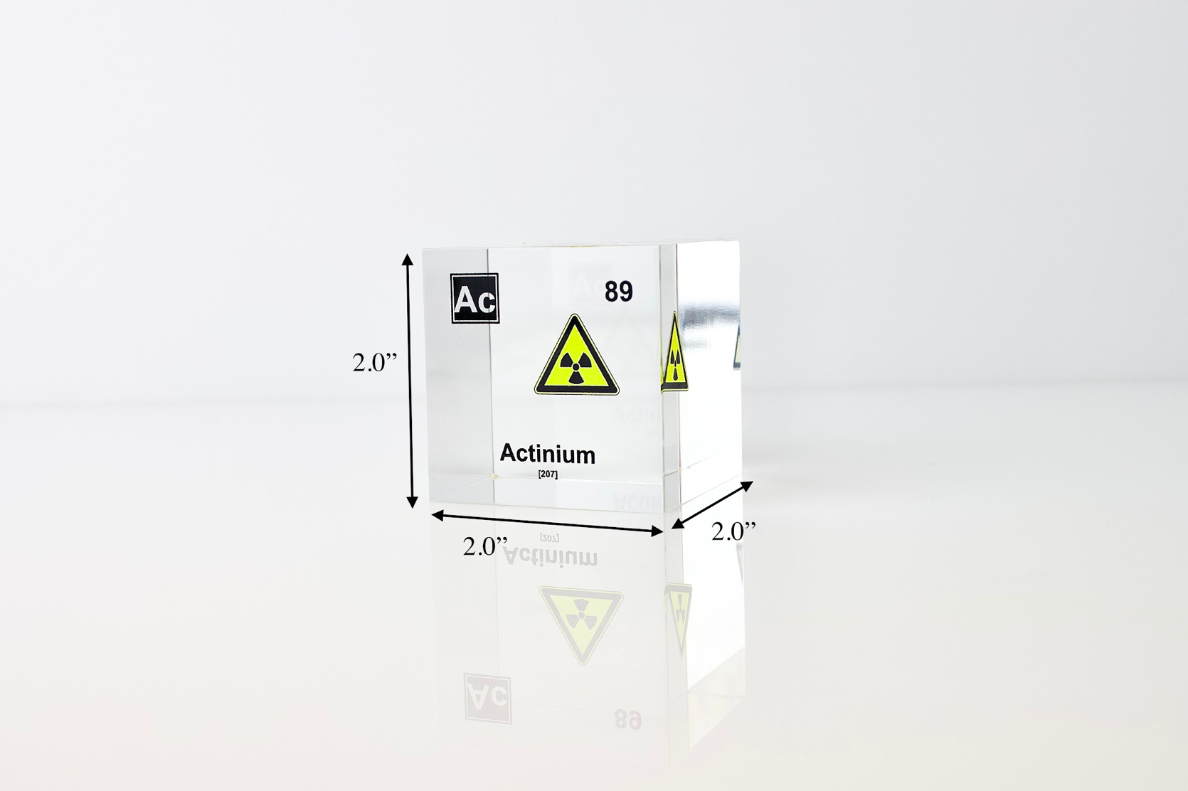 Actinium Element Cube - 2" Acrylic Display - Atomic Number 89