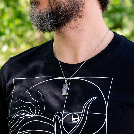 Aletai Meteorite Widmanstätten Pattern Rectangular Pendant