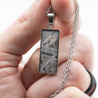 Aletai Meteorite Widmanstätten Pattern Rectangular Pendant