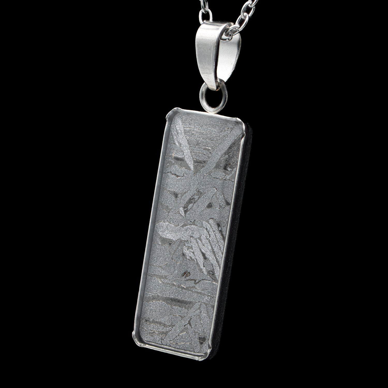 Aletai Meteorite Widmanstätten Pattern Rectangular Pendant