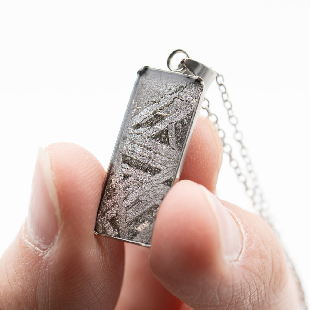 Aletai Meteorite Widmanstätten Pattern Rectangular Pendant