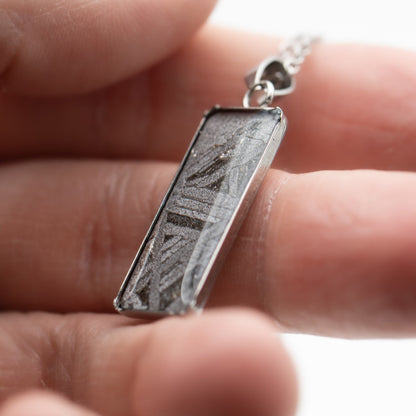 Aletai Meteorite Widmanstätten Pattern Rectangular Pendant