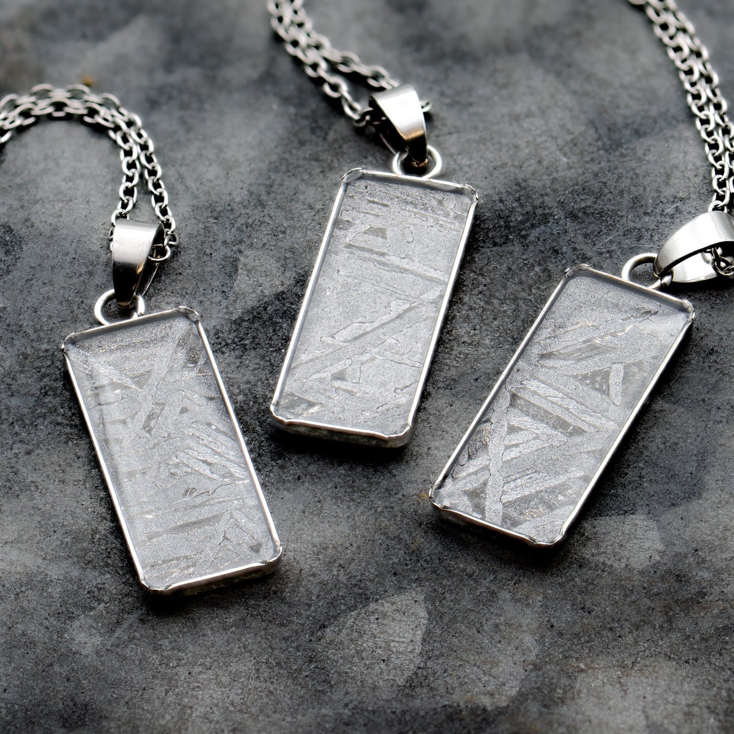Aletai Meteorite Widmanstätten Pattern Rectangular Pendant