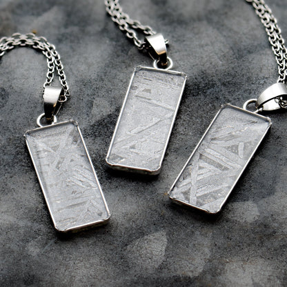 Aletai Meteorite Widmanstätten Pattern Rectangular Pendant
