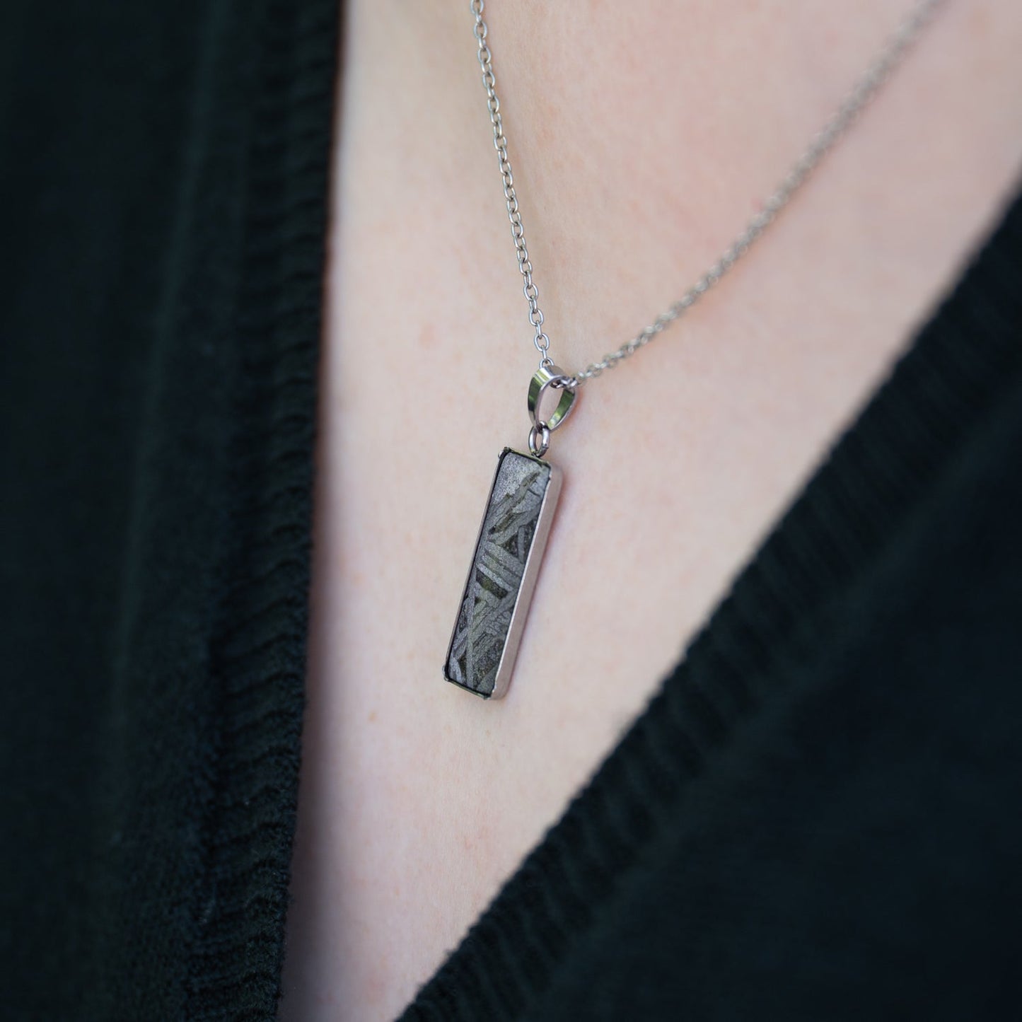 Aletai Meteorite Widmanstätten Pattern Rectangular Pendant