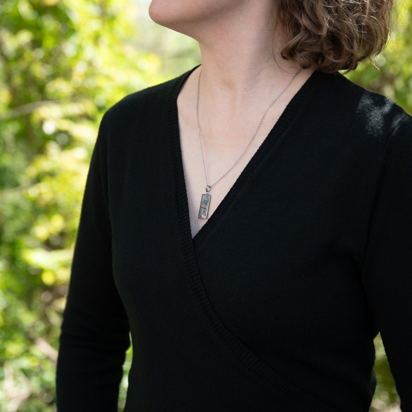 Aletai Meteorite Widmanstätten Pattern Rectangular Pendant