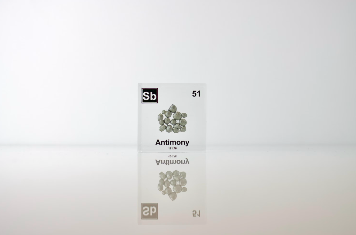 Antimony Element Cube - 2" Acrylic Display - Atomic Number 51