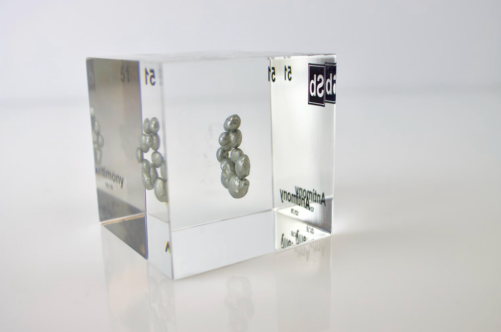 Antimony Element Cube - 2" Acrylic Display - Atomic Number 51