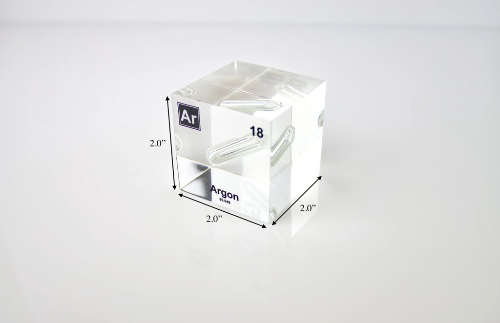 Argon Element Cube - 2" Acrylic Display - Atomic Number 18
