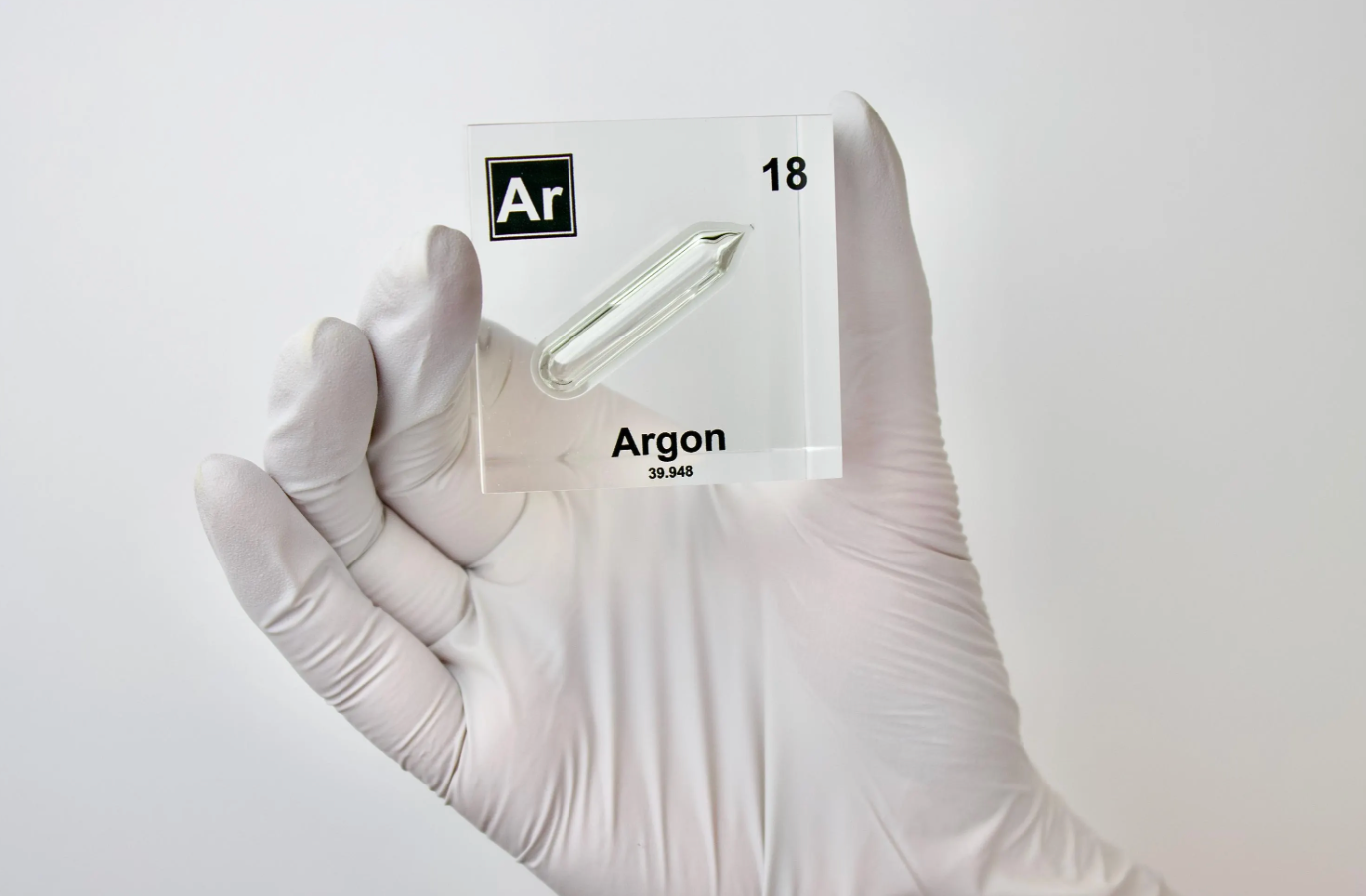 Argon Element Cube - 2" Acrylic Display - Atomic Number 18