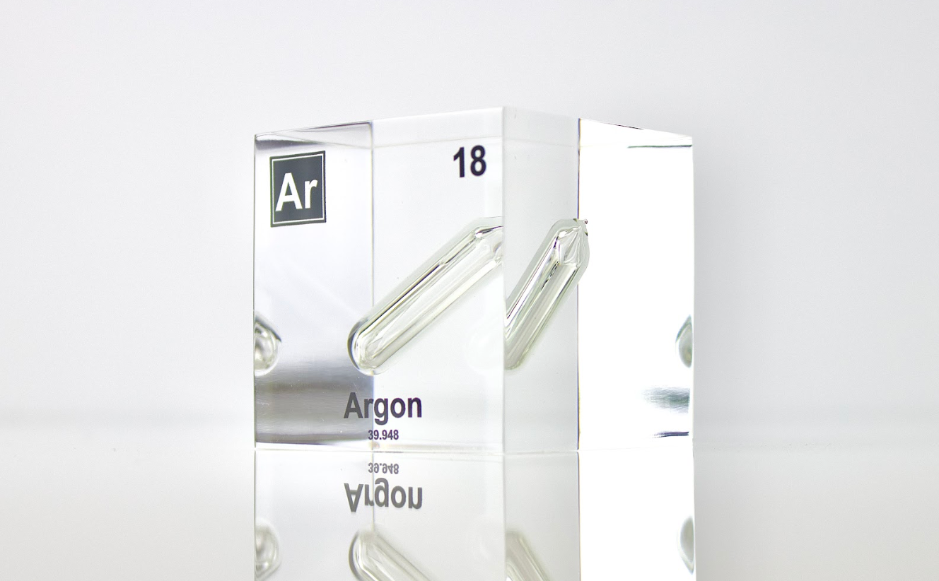 Argon Element Cube - 2" Acrylic Display - Atomic Number 18