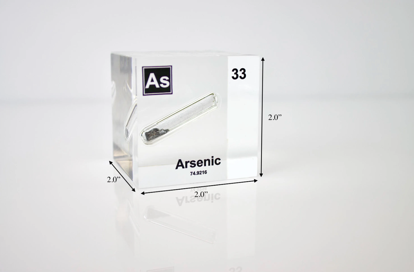Arsenic Element Cube - 2" Acrylic Display - Atomic Number 33