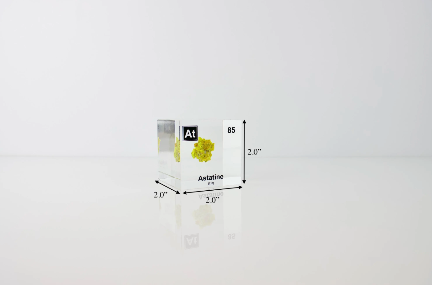 Astatine Element Cube - 2" Acrylic Display - Atomic Number 85