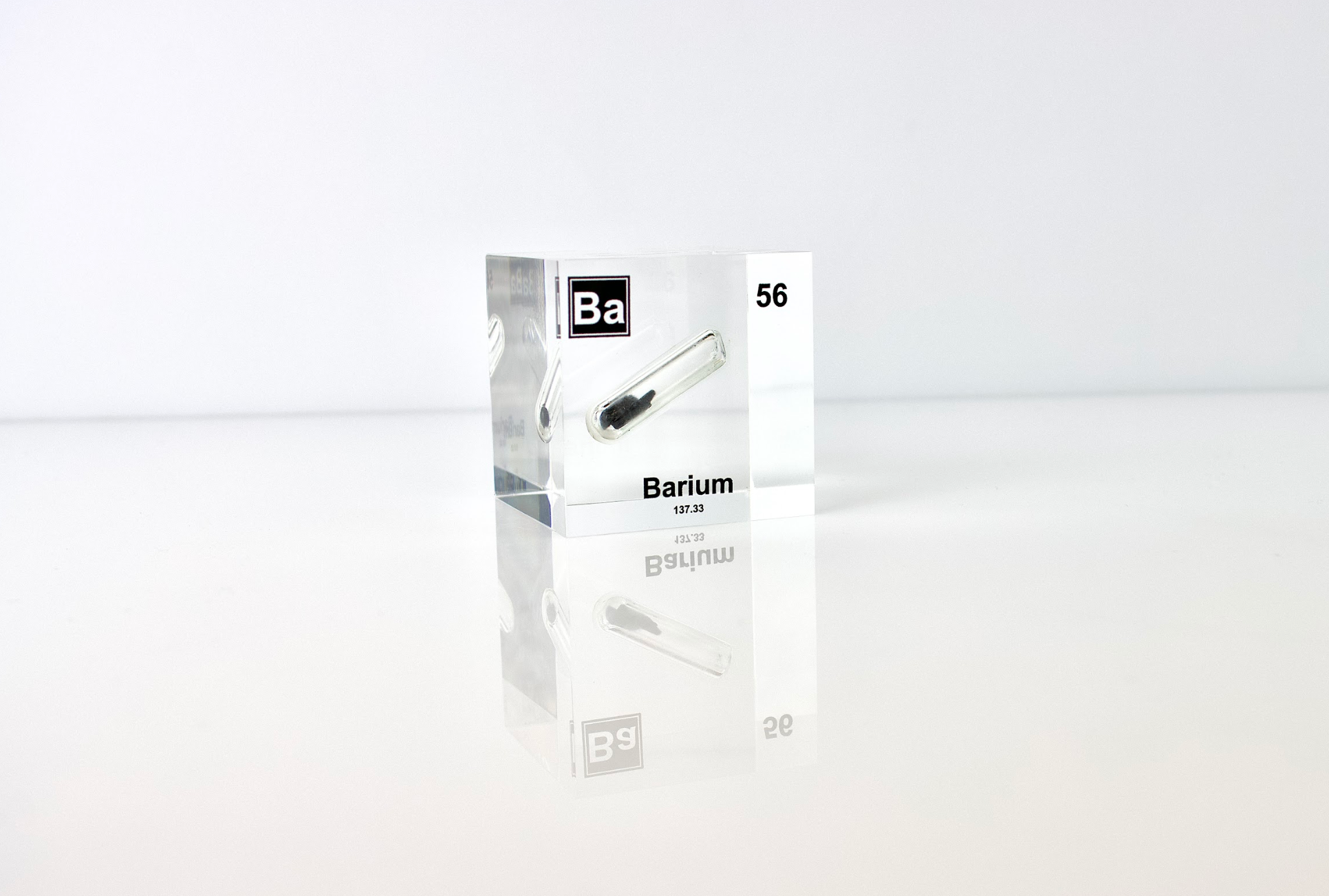 Barium Element Cube - 2" Acrylic Display - Atomic Number 56