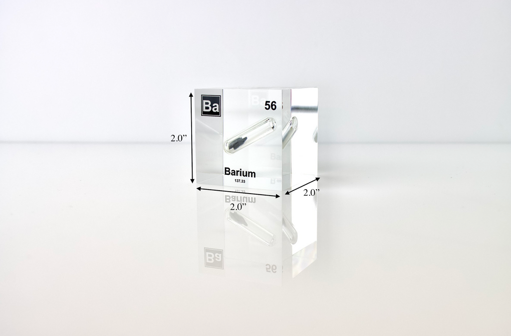 Barium Element Cube - 2" Acrylic Display - Atomic Number 56