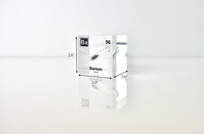 Barium Element Cube - 2" Acrylic Display - Atomic Number 56